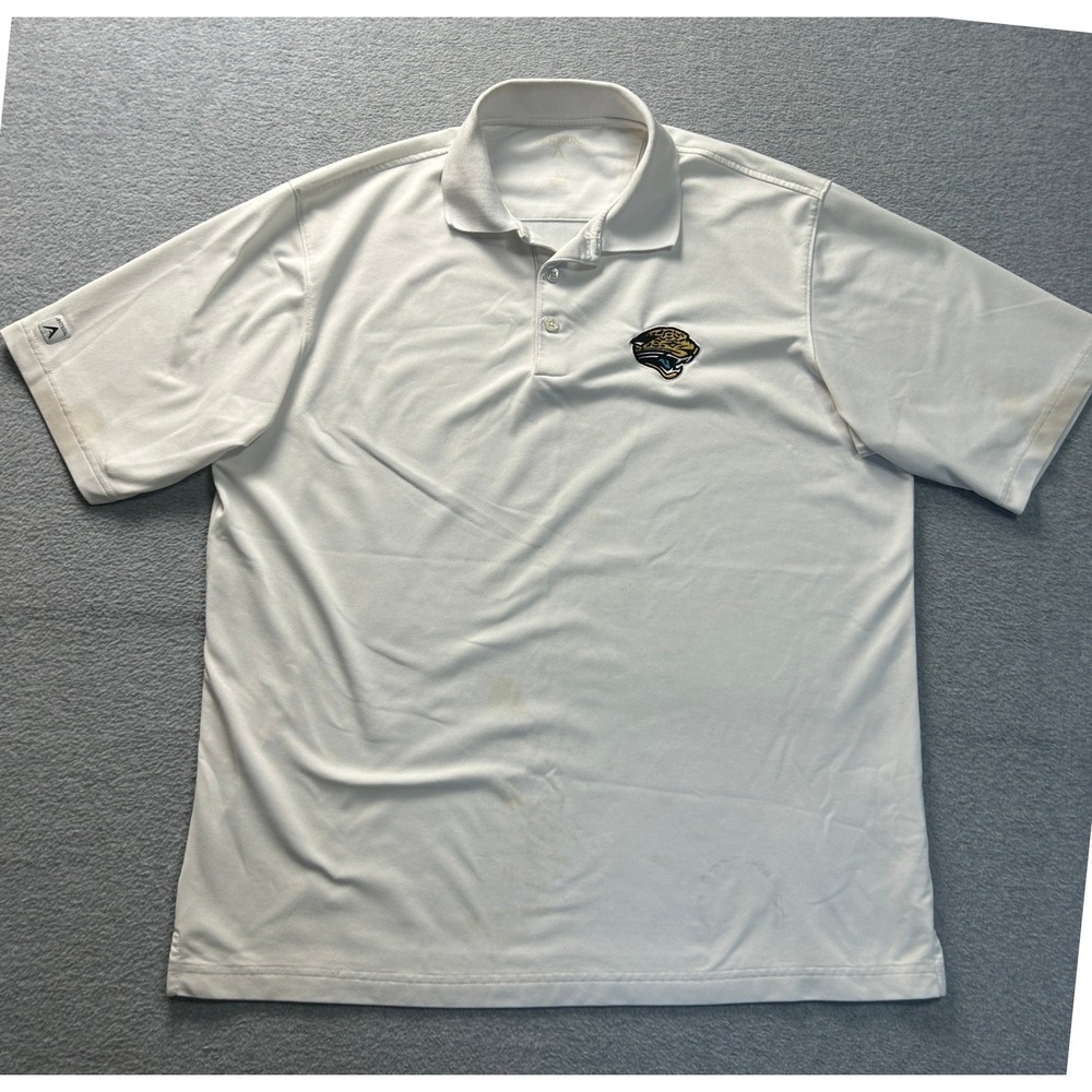 Antigua Jacksonville Jaguars NFL Polo Shirt White Mens Large Golf Performance